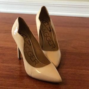 Kelsi Dagger Nude Patent Leather Heels