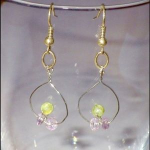 Handmade earrings with small glass beads