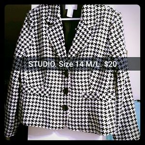 Houndstooth Dress Blazer Jacket