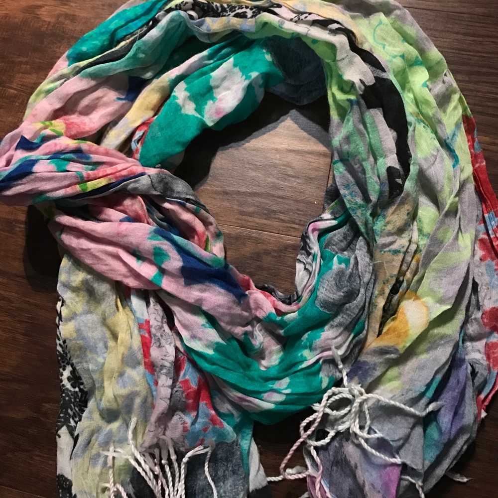 Anthropologie abstract multi color scarf