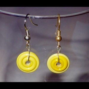 Handmade earrings with handmade glass beads