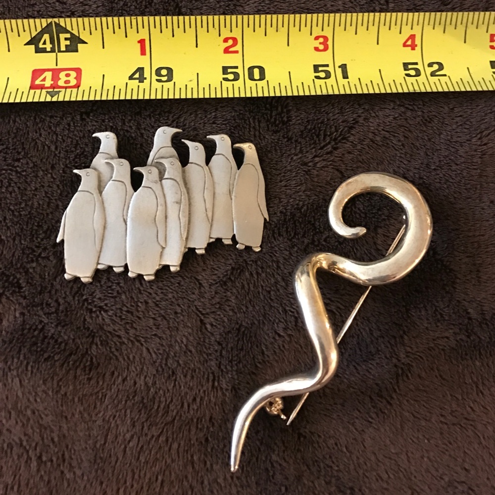 Silver tone pins