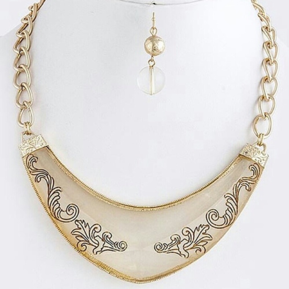 Crescent necklace & Earring Set
