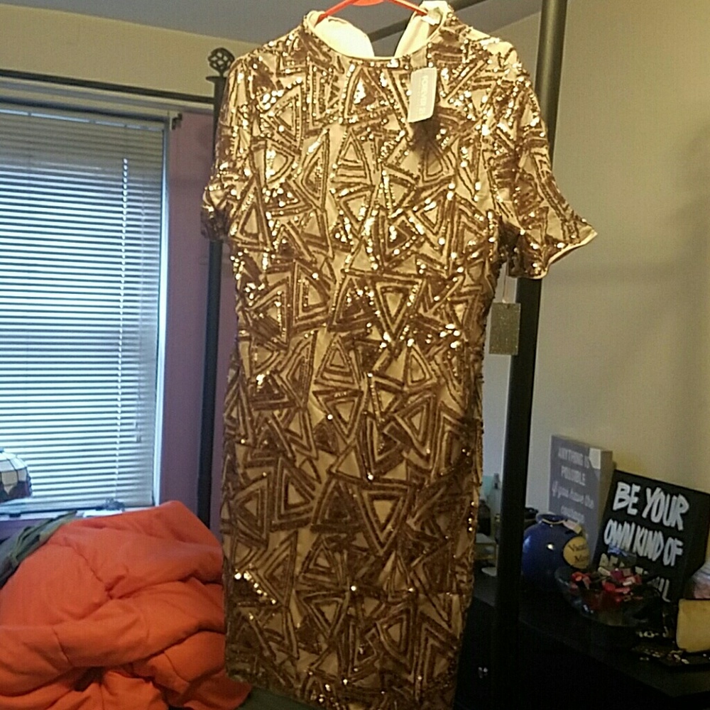 Forever21 Plus Size Rose Gold Sequin Dress