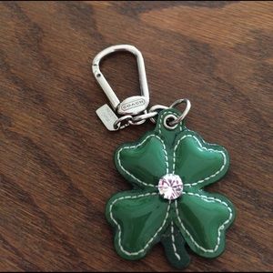 Coach 4 leaf clover key chain