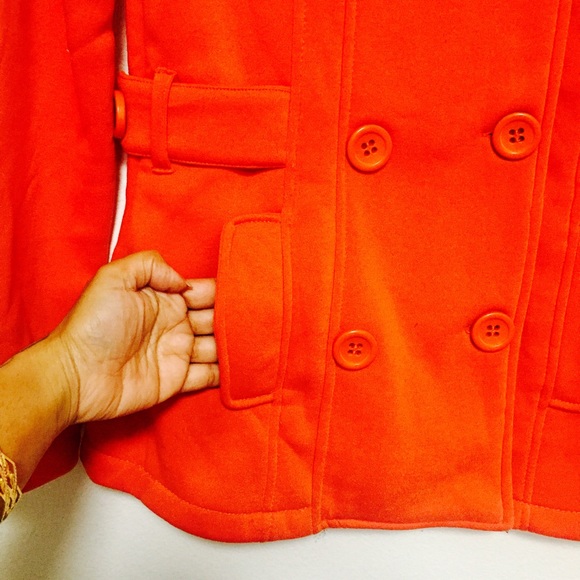Orange color fleeced jacket - Picture 2 of 4