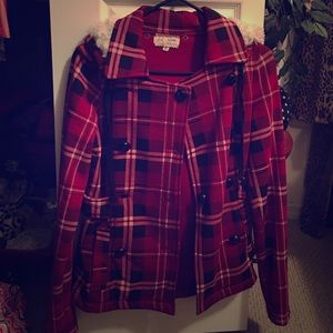 Red plaid jacket!