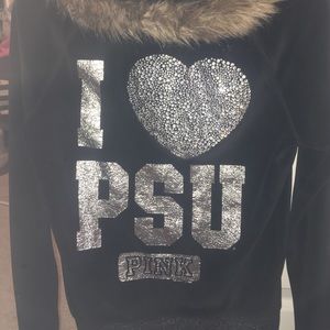 Victoria's Secret Pink Bling PSU Zip Up Hoodie