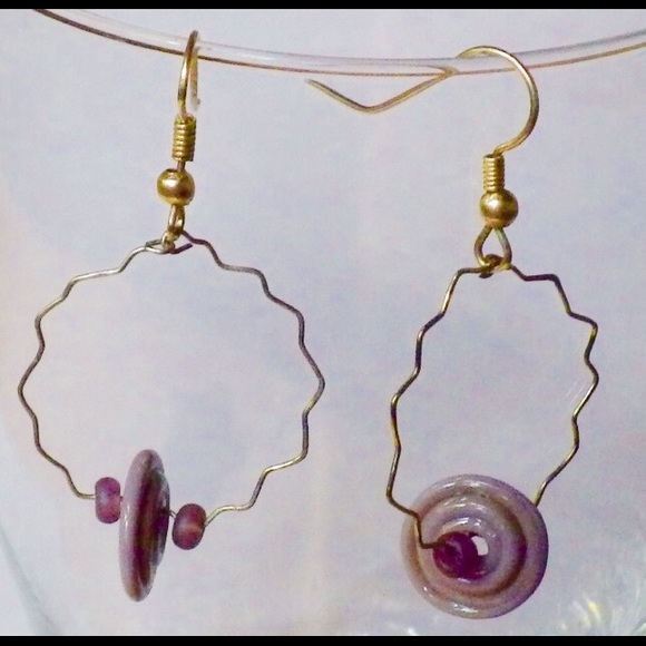 Handmade earrings with handmade glass beads - Picture 1 of 1