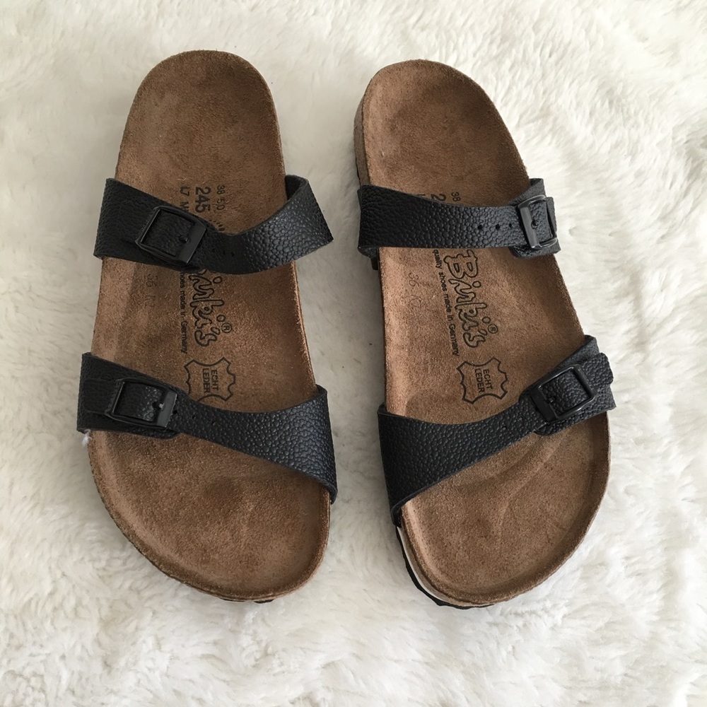 Birki's by Birkenstock Black Sandals size L7 M5 - Picture 1 of 5