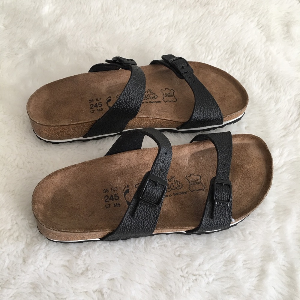 Birki's by Birkenstock Black Sandals size L7 M5 - Picture 2 of 5