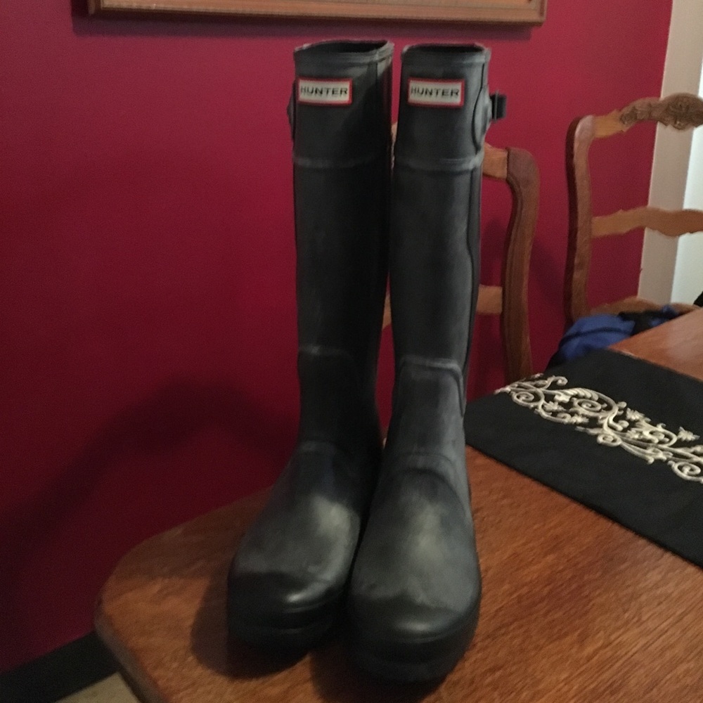 Hunter rain boots black