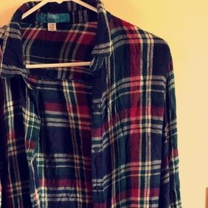 red blue white and green flannel