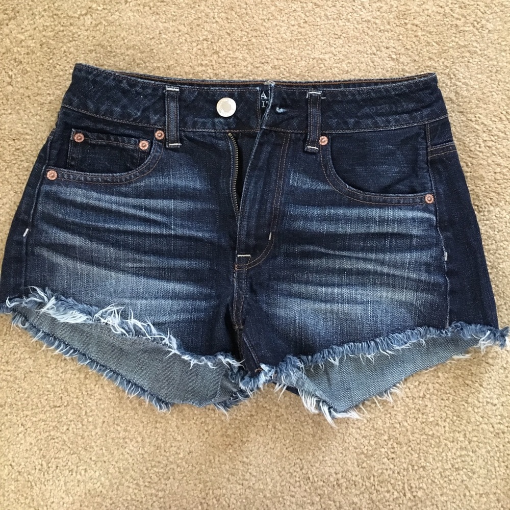 High waisted jean shorts