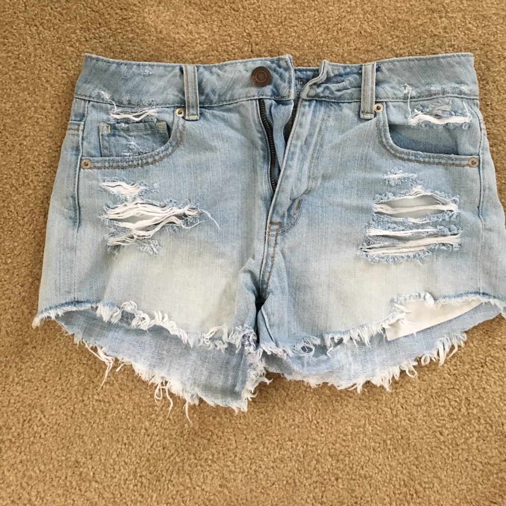 High waisted jean shorts