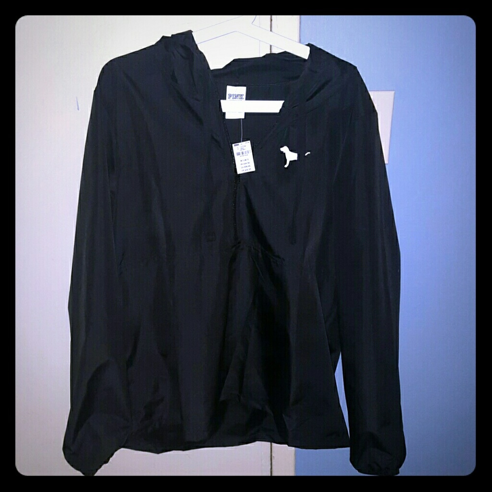 Pink victoria secrets windbreaker jacket with hood