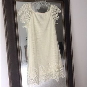 Creme Off the Shoulder Dress.