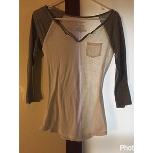 Grey and white half sleeve shirt