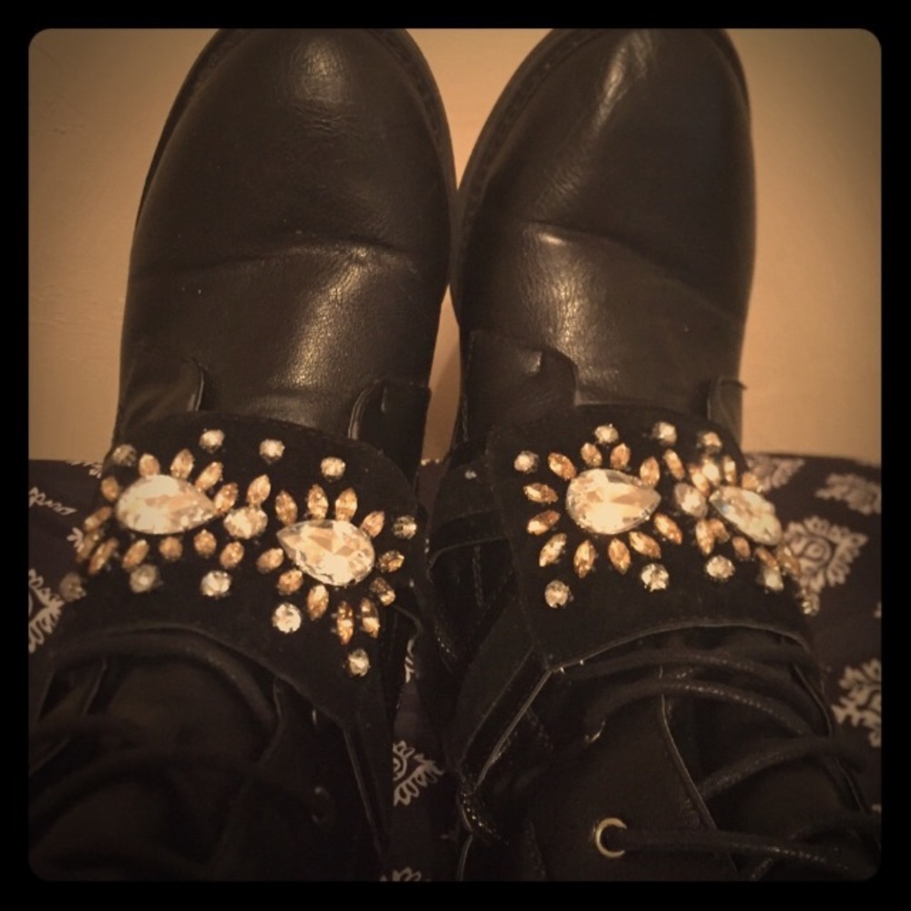 Torrid Jeweled Zip Up Boots Size 9 Wide Width