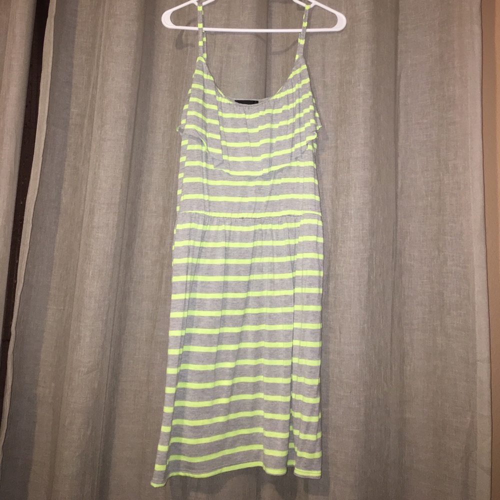 AB Studio, XL dress.Gray with safety yellow stripe