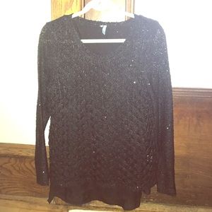 Maurices Black Sequined Sweater