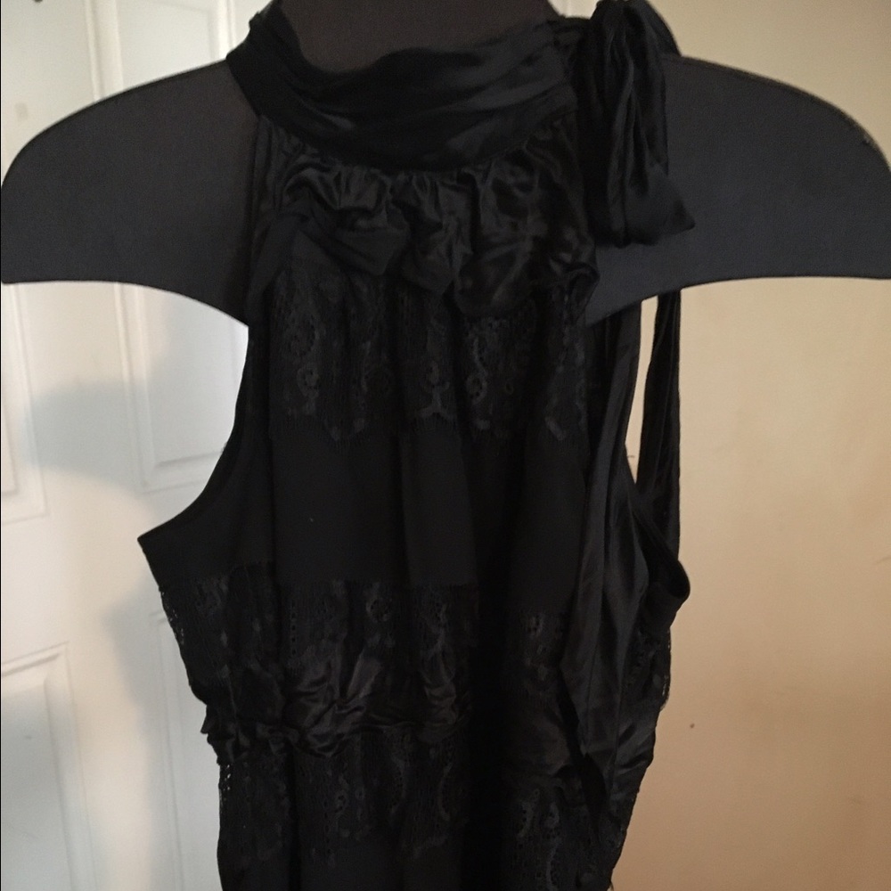 Silk and lace halter top.