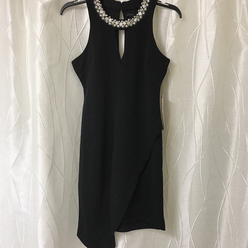 🆕Party Dress with Jeweled Neck Line Asymmetrical