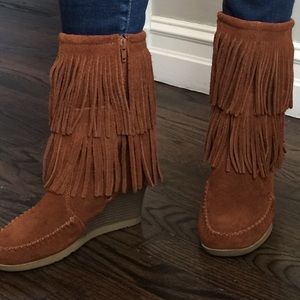 Brown Fringe Boots size 8.5