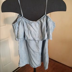 Soft Denim off the shoulder shirt. Size Medium.