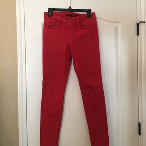 Joe's red skinny jeans