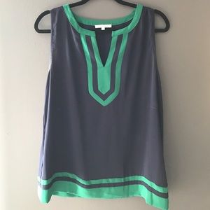 Navy and Kelly Green Tank