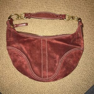 Coach merlot/burgundy suede hobo