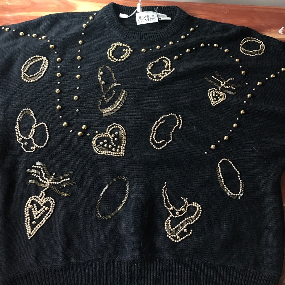 Black and gold Christmas sweater