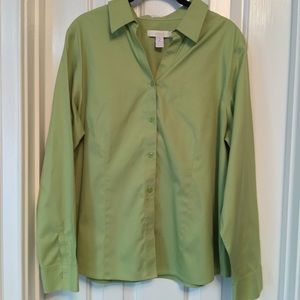 Chico's No Iron, Spring Green Shirt, Size 2