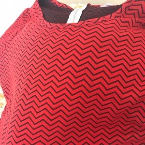 Lularoe Amelia Dress Red/Black zig zag