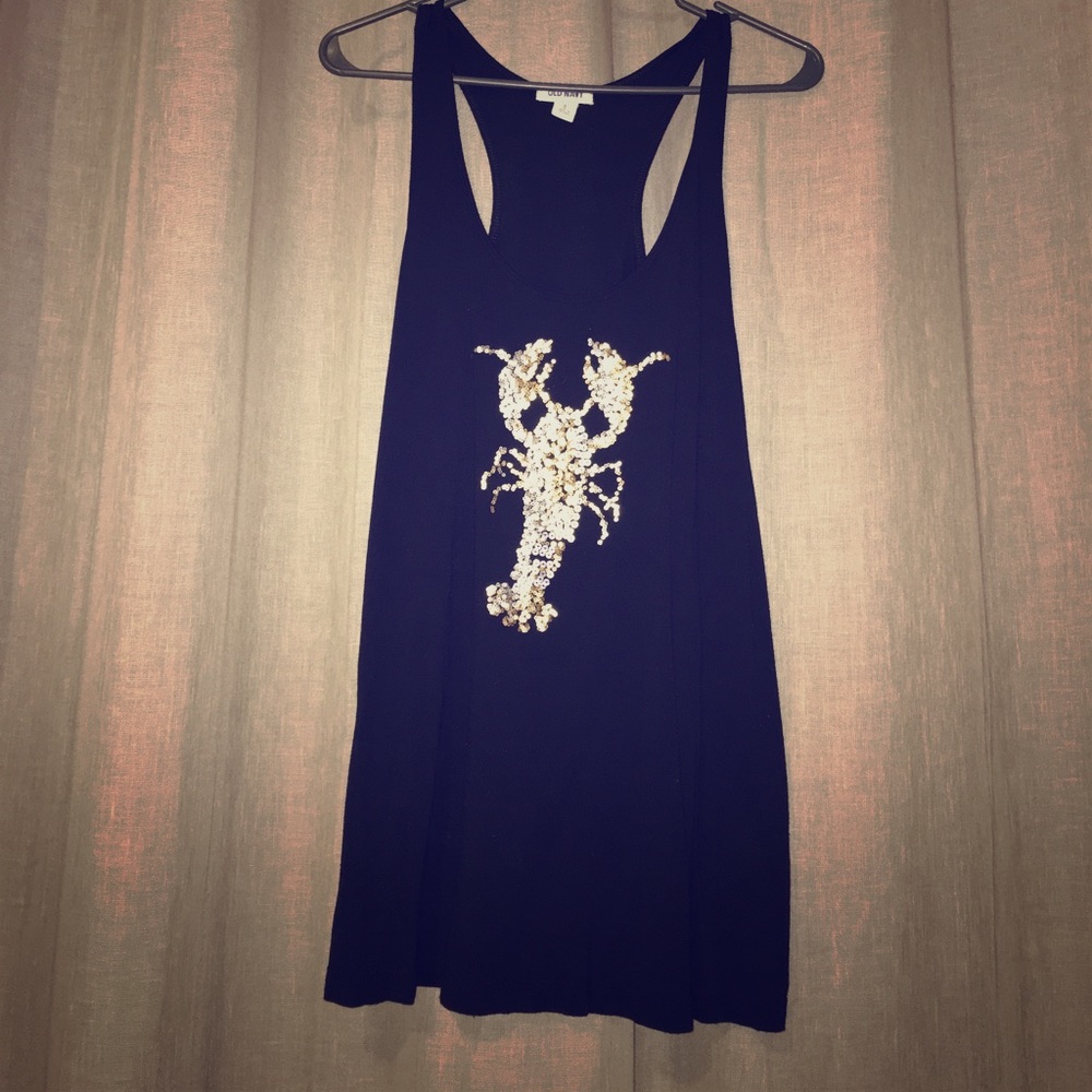 Crawfish appliqué tank top
