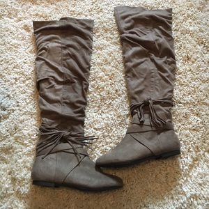 JustFab Over the Knee Fringe Boots