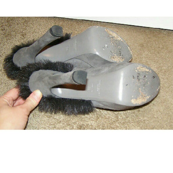 YSL gray suede Mohawk "Palais" platform pumps 8.5 - Picture 4 of 8