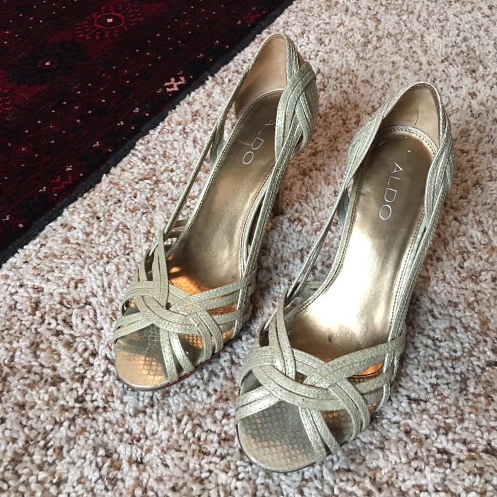 Gold Aldo heels