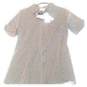 Navy button up blouse