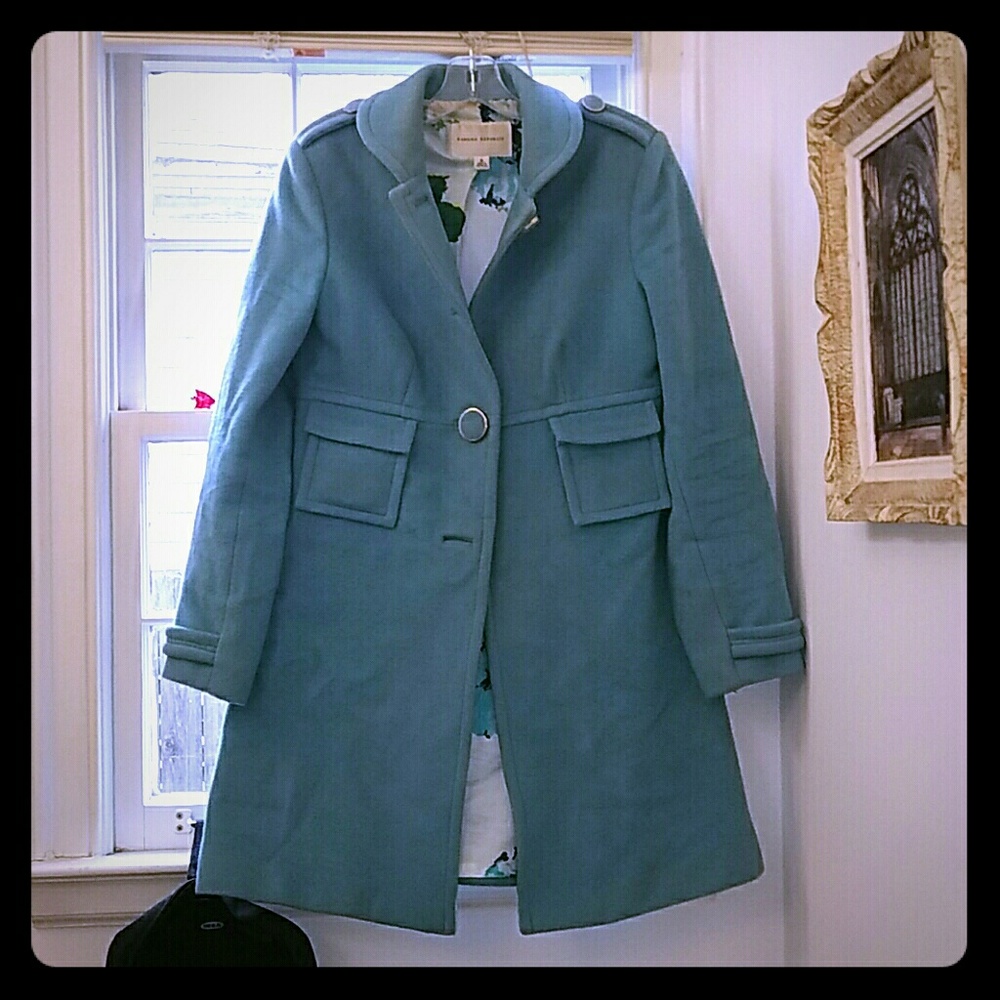 Tiffany blue Banana Republic wool coat