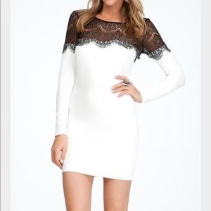 Bebe black and white lace dress size xs