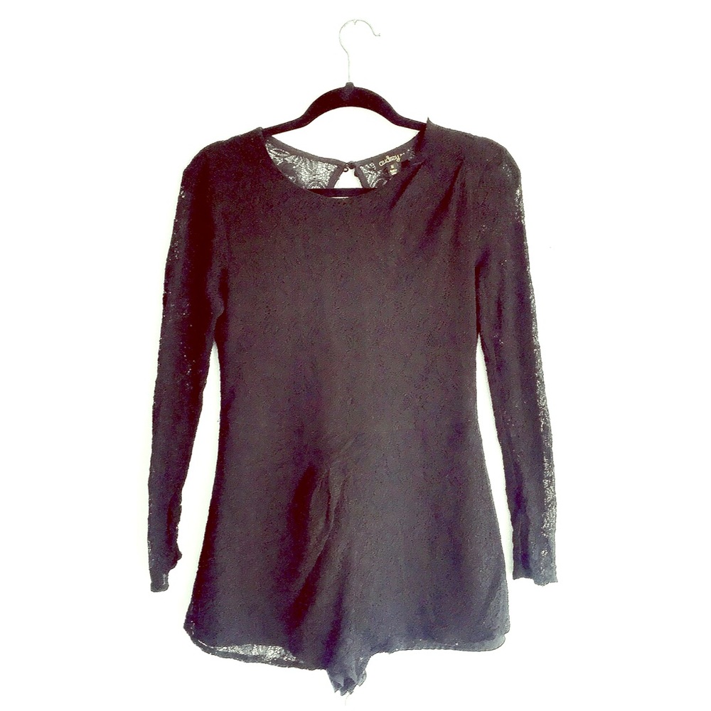 ✨AUDREY 3+1 Black Lace Lined Romper - Size M✨