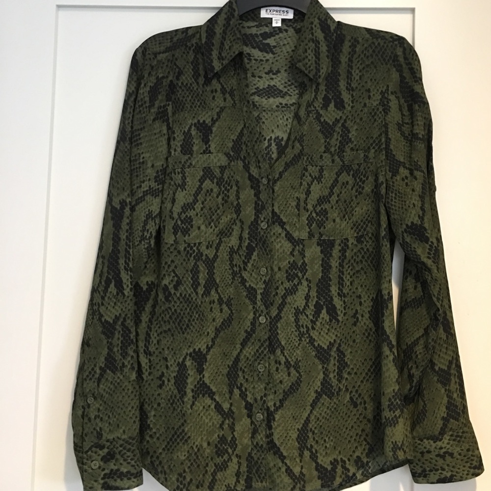 Express Snake Print Portofino Blouse