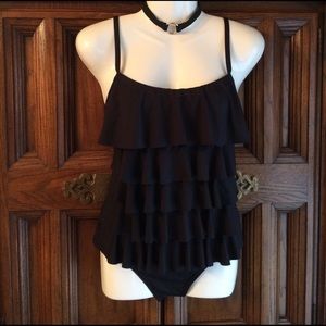 NWOT Michael Kors One Piece Black Swimsuit Size 8