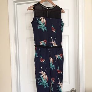 Silk print jumpsuit