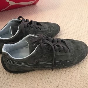 Grey suede puma sneakers