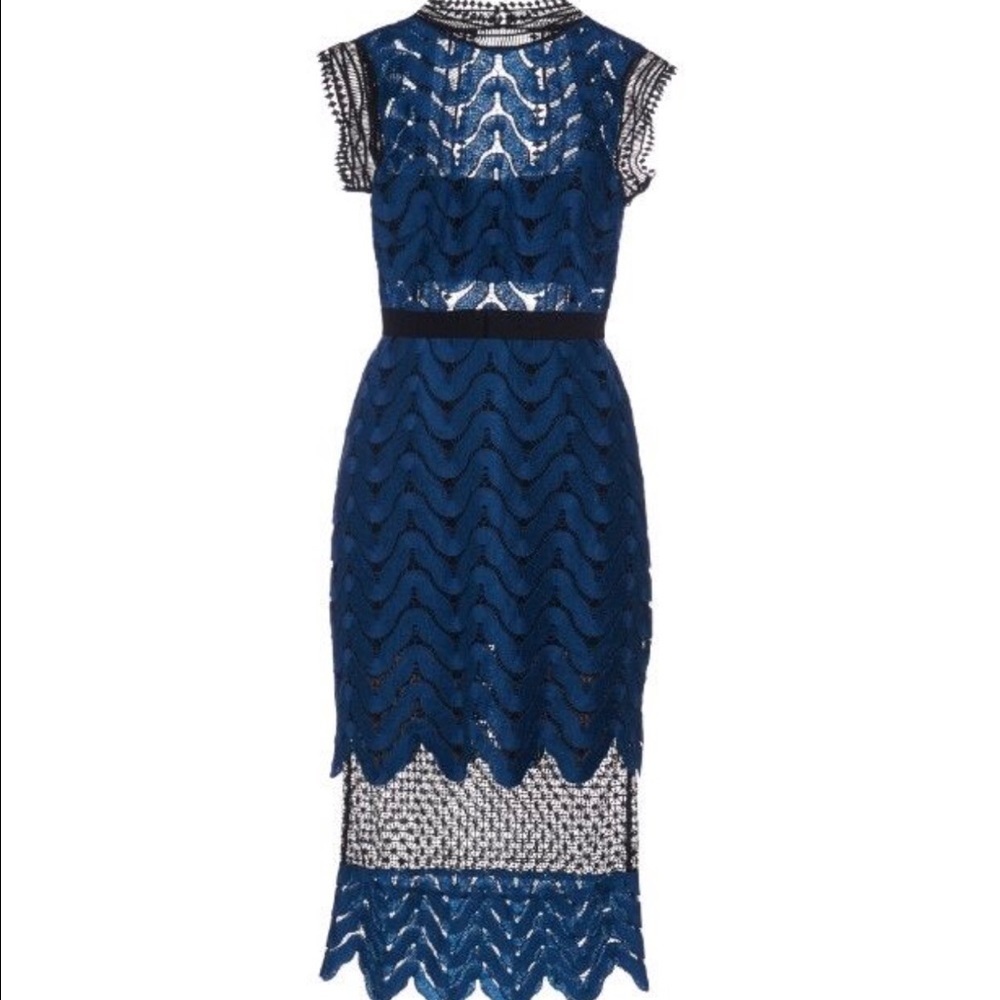 Self-Portrait open back wave lace midi dress