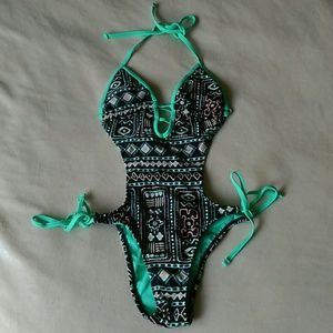 Tribal Print Cutout Swimsuit