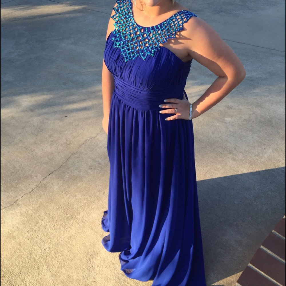 A Bailey Bridal royal prom dress.